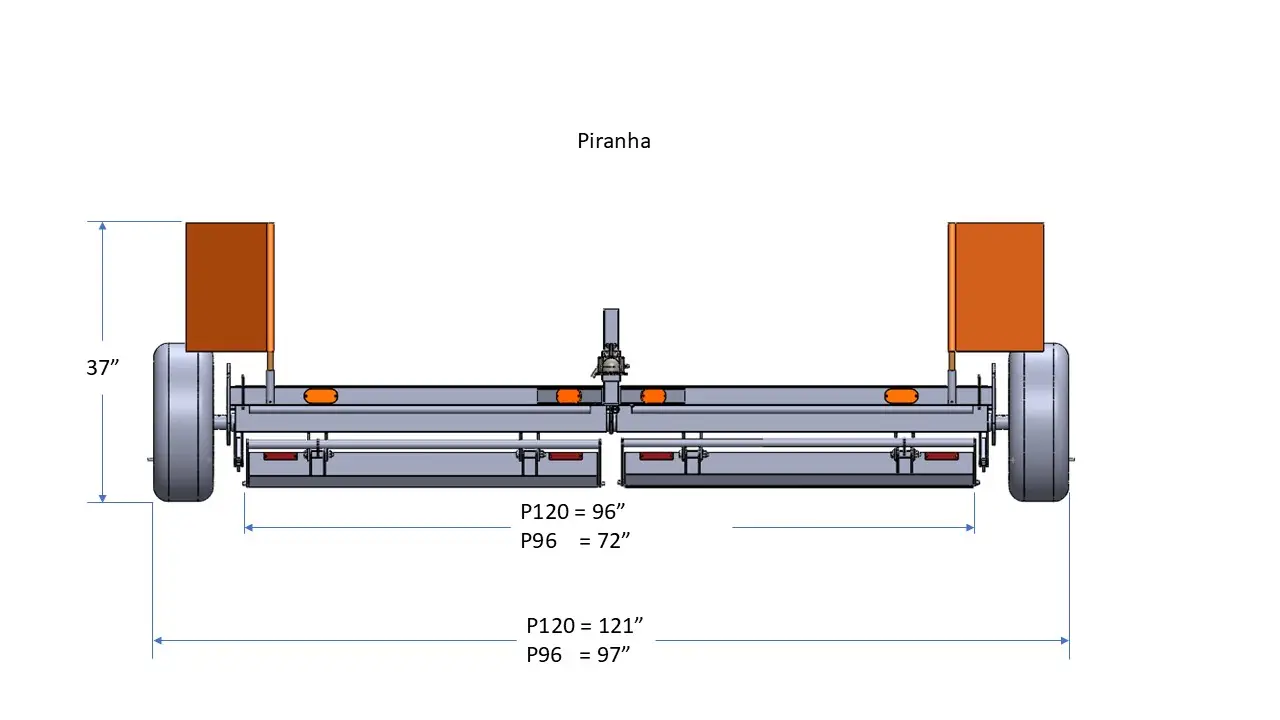 Piranha Afmetingen Vooraanzicht