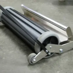 8 inch wheels with 5/8 inch precision ball bearings rated 700 lbs each with Polypropylene hubs and non marking Thermoplastic tires provide plenty of durability.