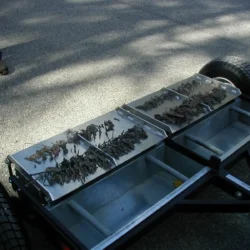 Débris collectés par la balayeuse