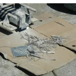 Sample of metal debris picked up by the sweeper