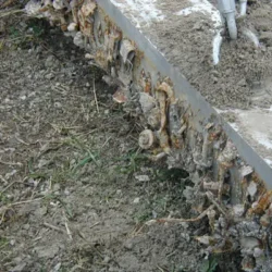 Sample of metal debris found on a track picked up by the sweeper