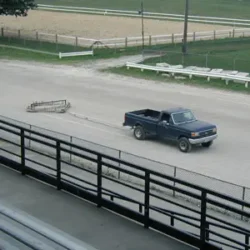 Attach to drag systems to clean race tracks or other large areas