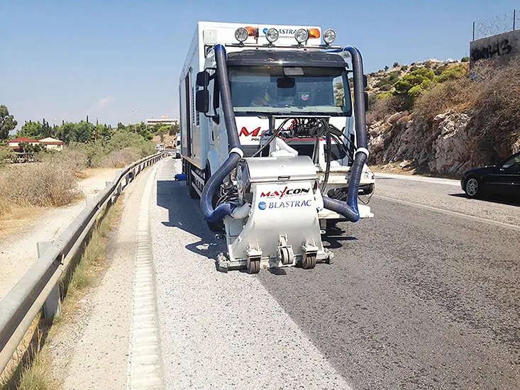 granallado de carreteras