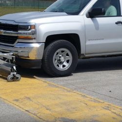 Demonstration of ISO going over bump in parking lot