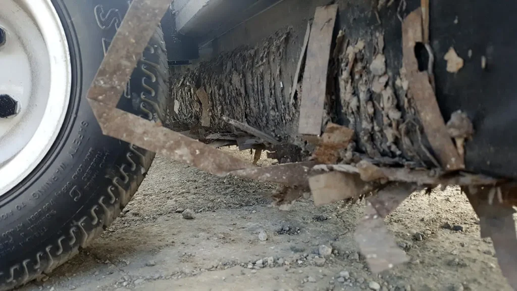 Debris picked up by Caiman magnetic sweeper