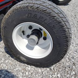 Foam filled flat proof tires on the caiman magnetic sweeper