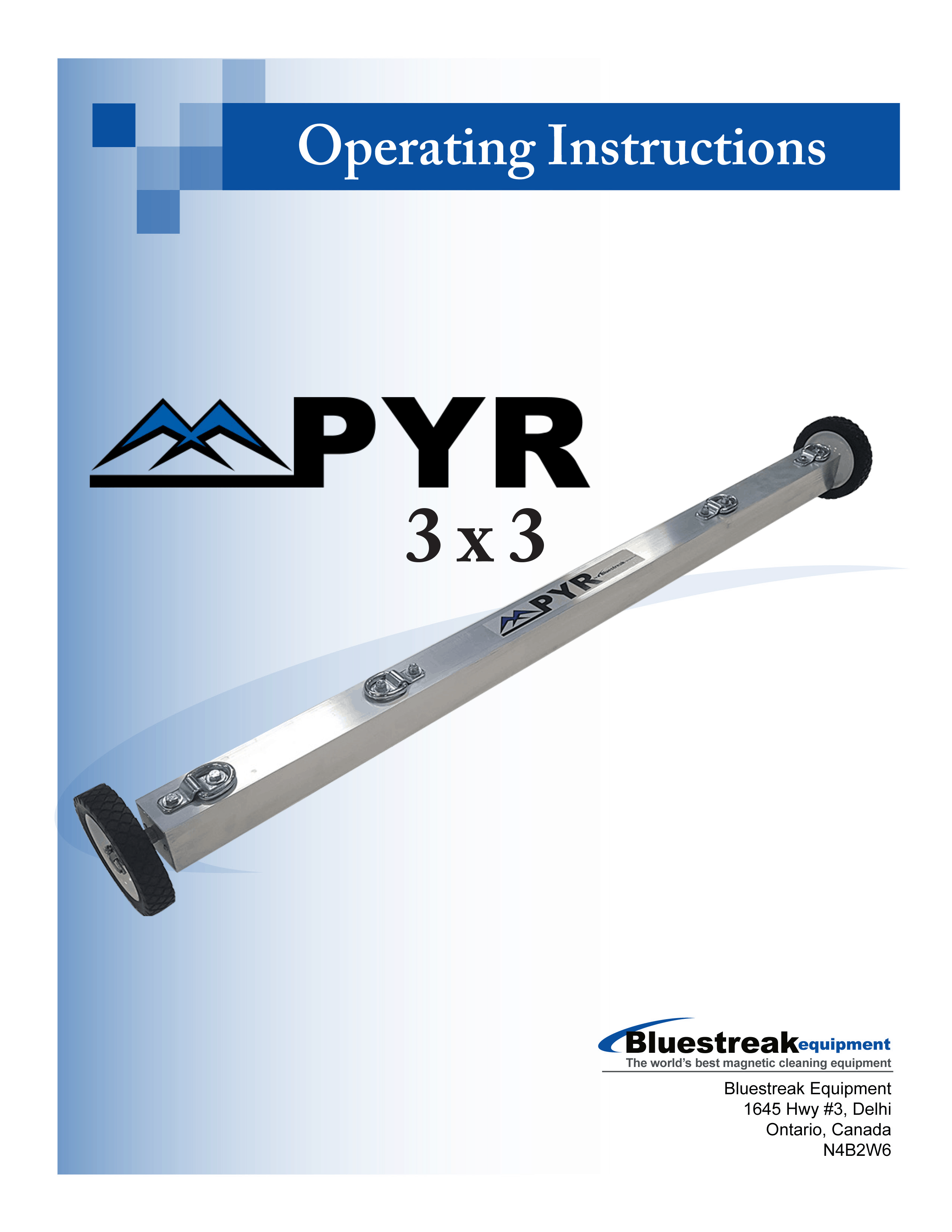 Pyr 3x3 Operating Instructions