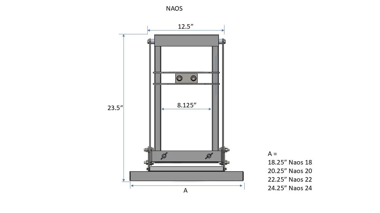 Naos Series Dimensions Back View