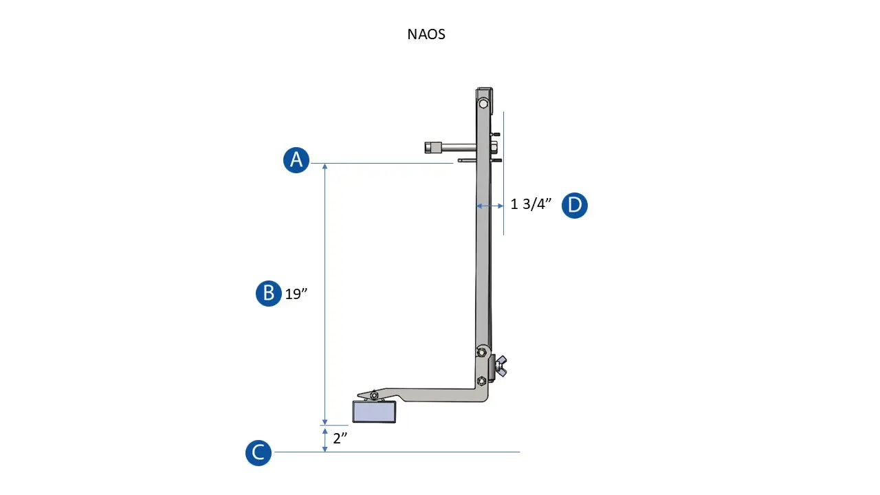 Naos Series Maximum Extended Dimensions Side View 1