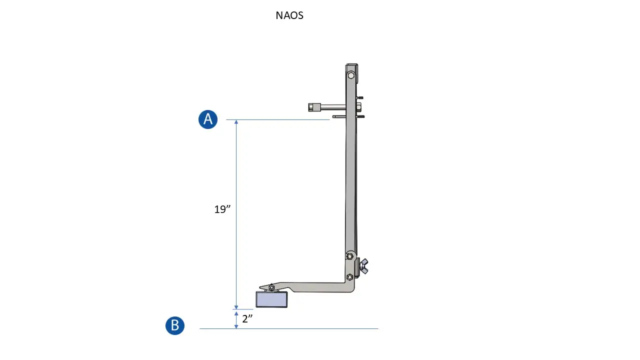 Naos Series Maximum Extended Dimensions Side View
