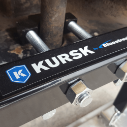 Pin Hook mounting system on Bluestreak Kursk forklift magnetic sweeper