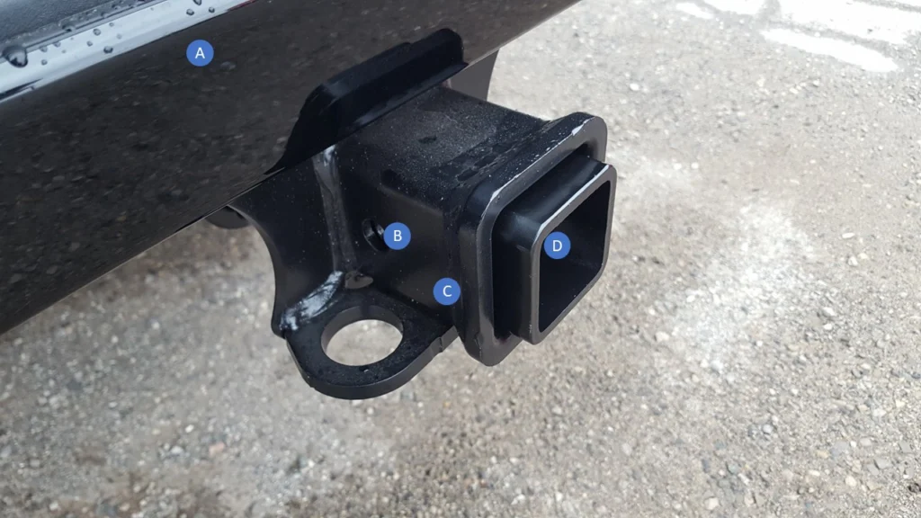 2.5 to 2 inch steel receiver adaptor sleeve on truck