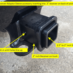 2.5 to 2 inch Steel Receiver Adaptor Sleeve on truck