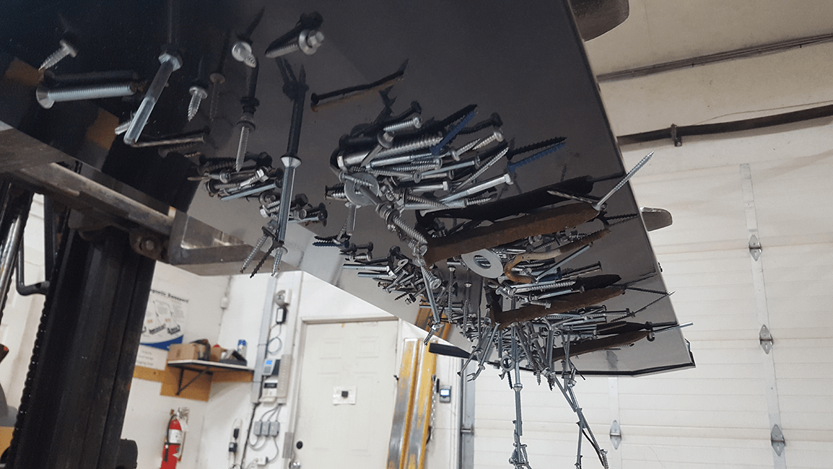Debris on OBLAST Forklift magnet