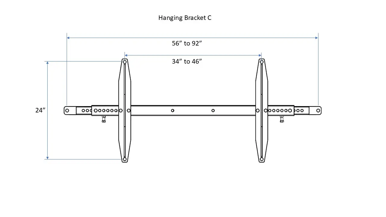 Hanging Bracket C Dimensions Top View