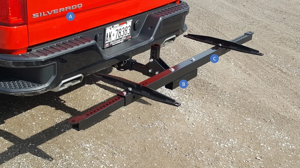 Hanging Bracket C on back of Pickup Truck