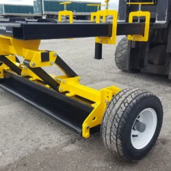 Fork mounted forklift magnetic sweeper by Bluestreak Equipment