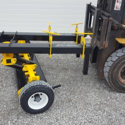 Forklift magnetic sweeper by Bluestreak Equipment