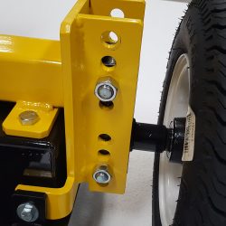 Upland sweeping height adjustment mechanism from 1 to 4 inches
