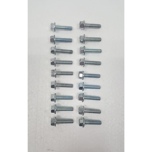 Part #16 Ocicat steel lid bolts 0.250" x 1.000" zinc flange bolt (18pcs)