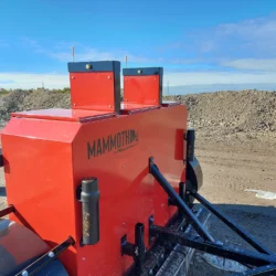 Mammoth closeup logo on access road