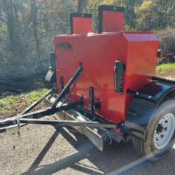 Mammoth magnet trailer on road for transport