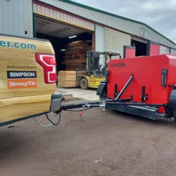 Mammoth sweeper on site at wood mill