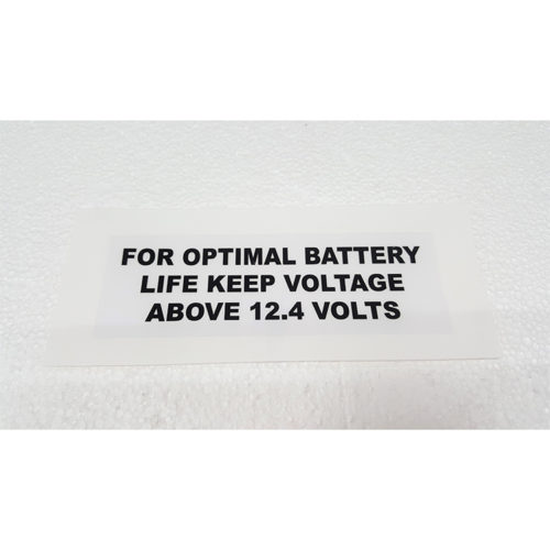 Part #80 Mammoth for optimal battery life keep voltage above 12.4 volts sticker (1pc)