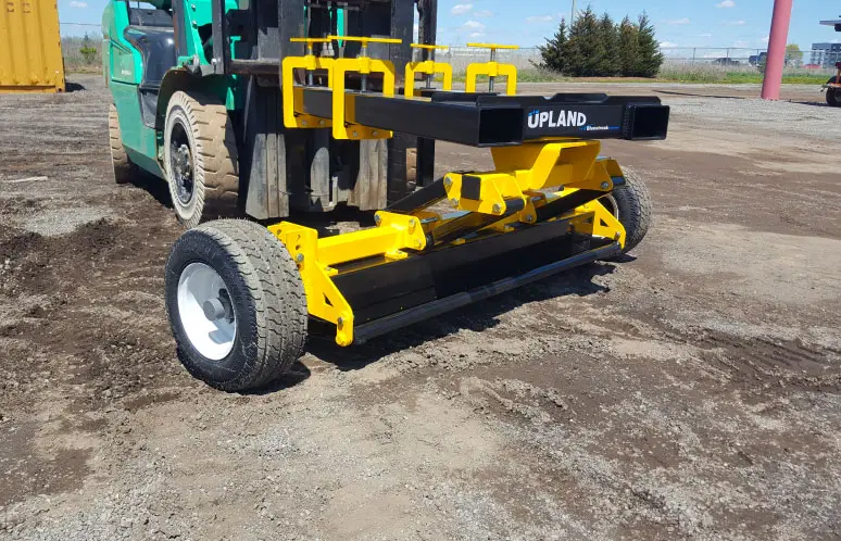 forklift fork mounted magnetic sweeper