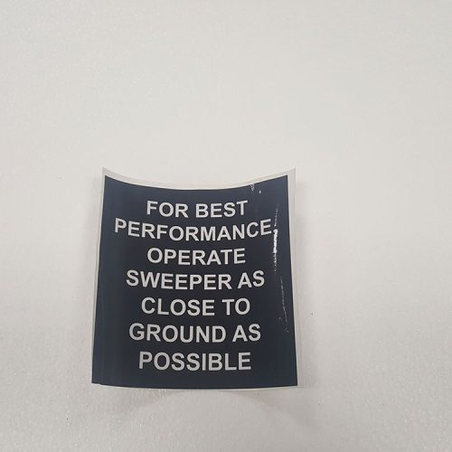 Part #13 Meerkat for best performance operate sweeper as close to ground as possible sticker (1pc)