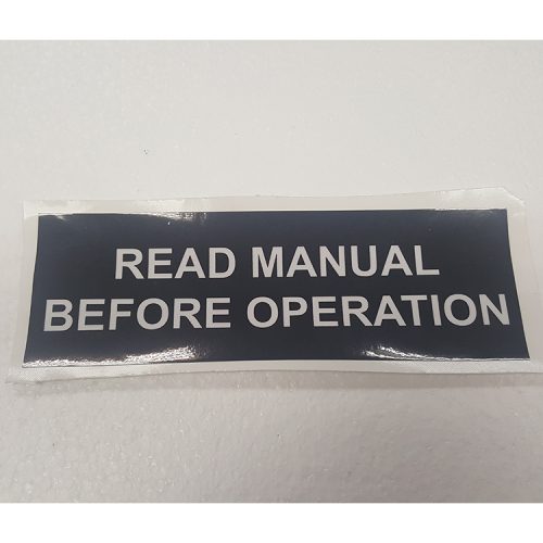 Part #14 Sokoke read manual before operation (1pc)