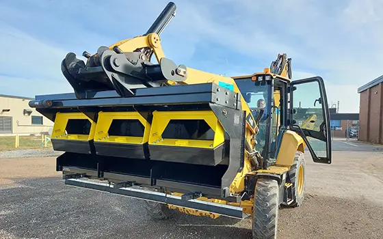 Front mounted Backhoe Magnet By Bluestreak Equipment