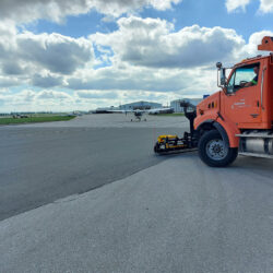 Airport FOD Magnetic Sweeper On Runway