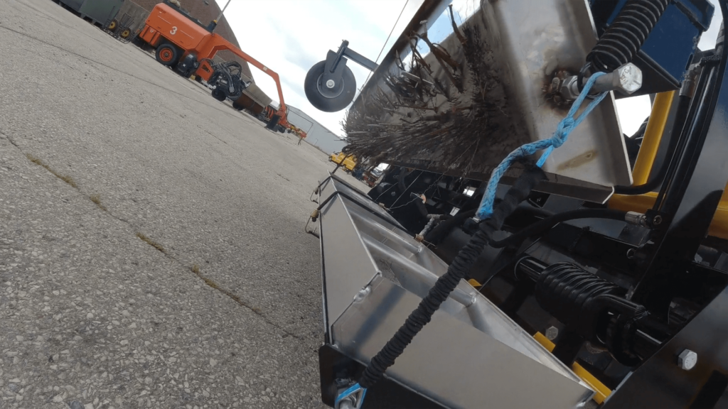 Truck Mounted Magnetic Sweeper with Debris On It