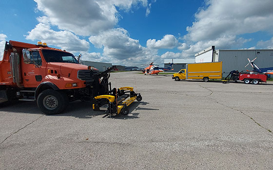 Baffin airport magnetic sweeper with helicopter