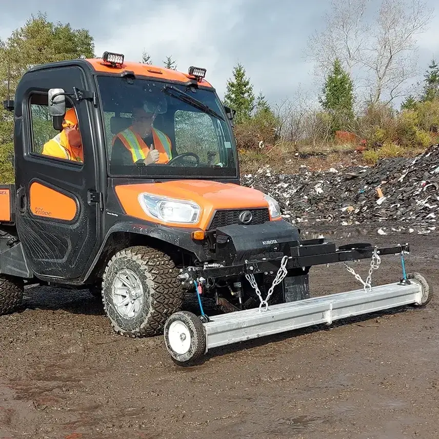 Nyx Magnetic Sweeper on Kubota Snow Plow Mount