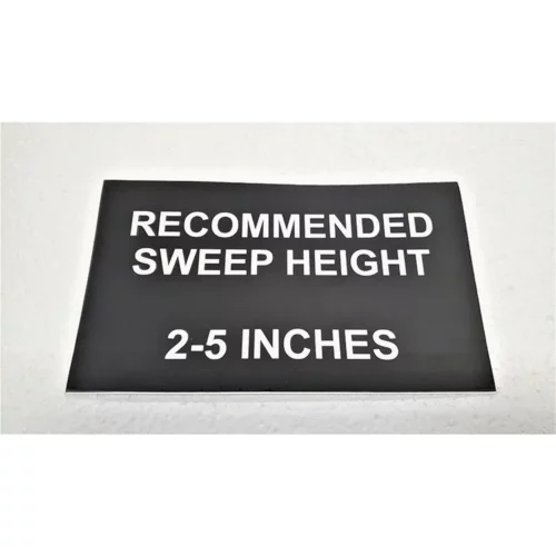 Part #10 Lynx recommended sweep height 2-5 inches sticker (1pc)