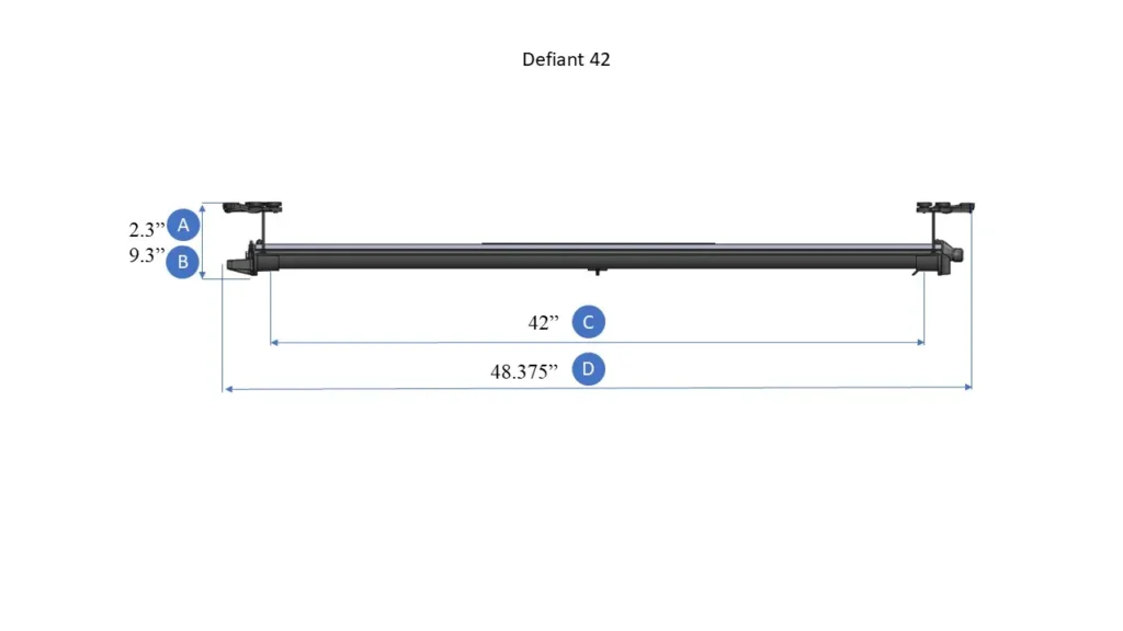 Defiant 42 Dimensioni Vista frontale