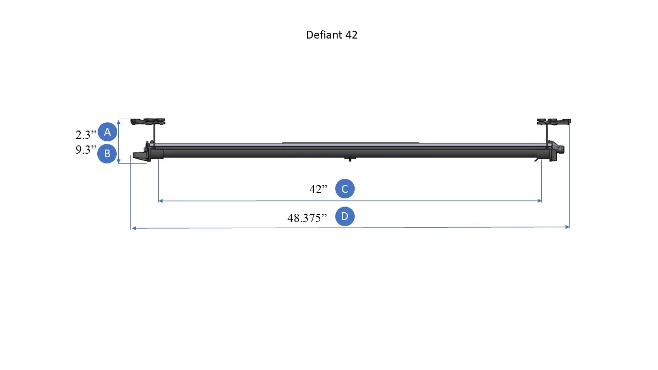 Defiant 42 Dimensioni Vista frontale