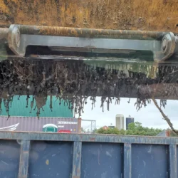 Lynx Magnetic Sweeper Debris Collection View From Skidsteer Cab