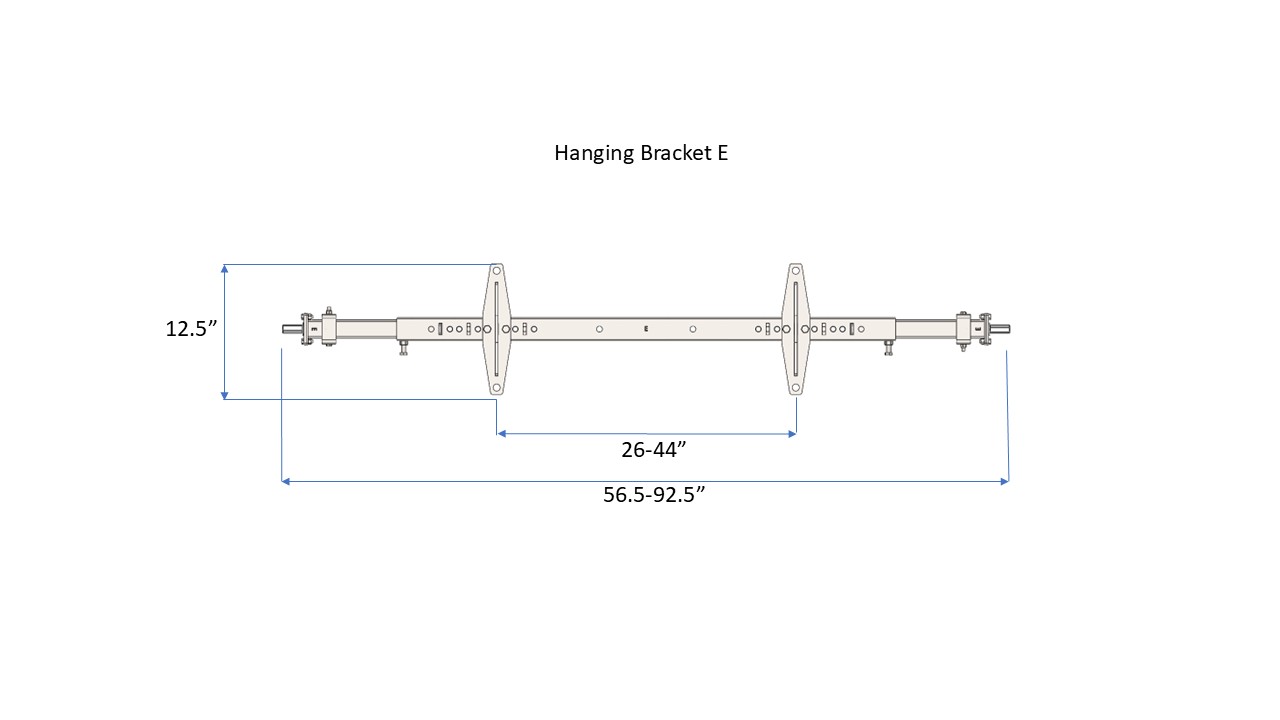 Hanging Bracket E Dimensions Top View