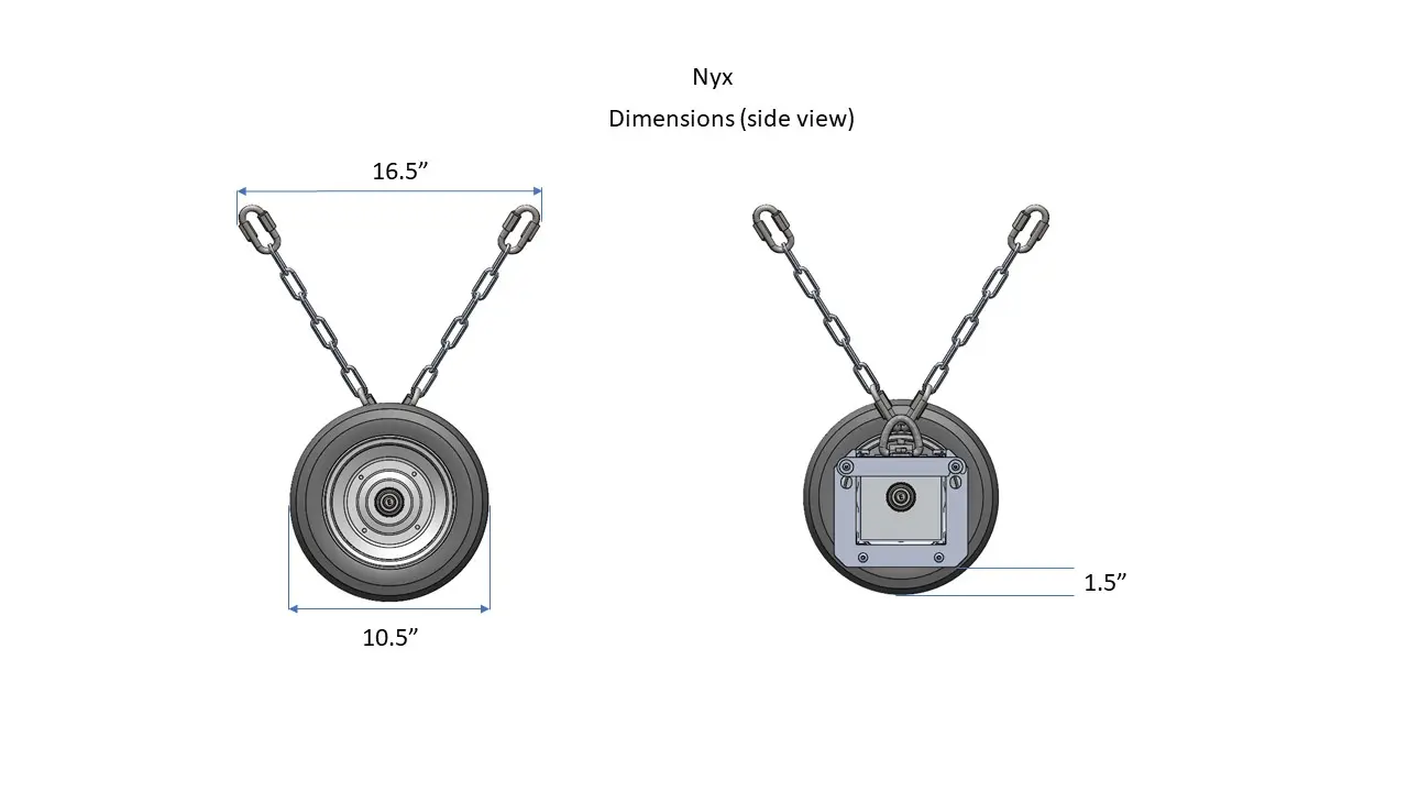 Nyx Wheel Diameter and Wheel to End Lip of Sleeve Measurement
