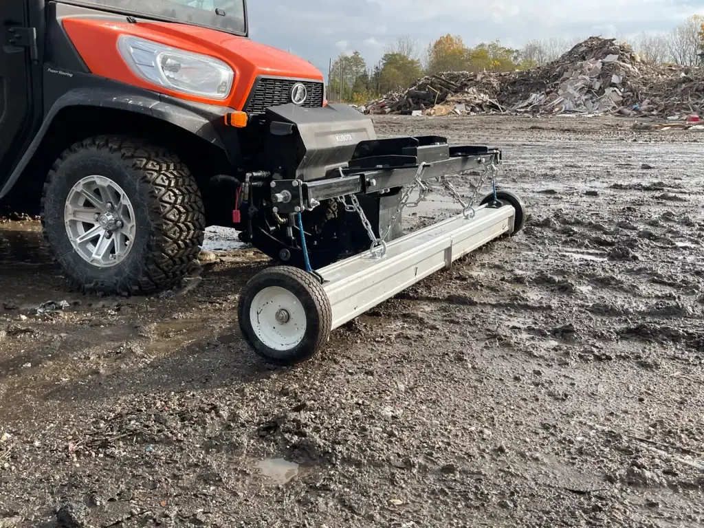 Recycling Facility Magnetic Sweeper on Kubota Side by Side