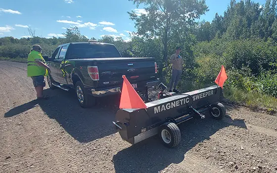 Trail Maintenance Towable Magnetic Sweeper by Bluestreak Equipment