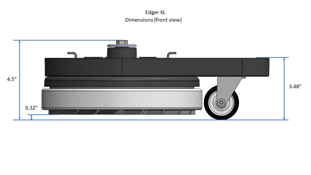 Edger XL Front View Dimensions