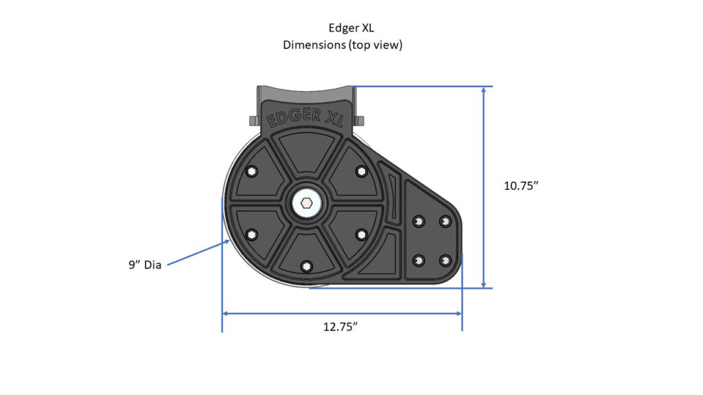 Edger XL Top View Dimensions