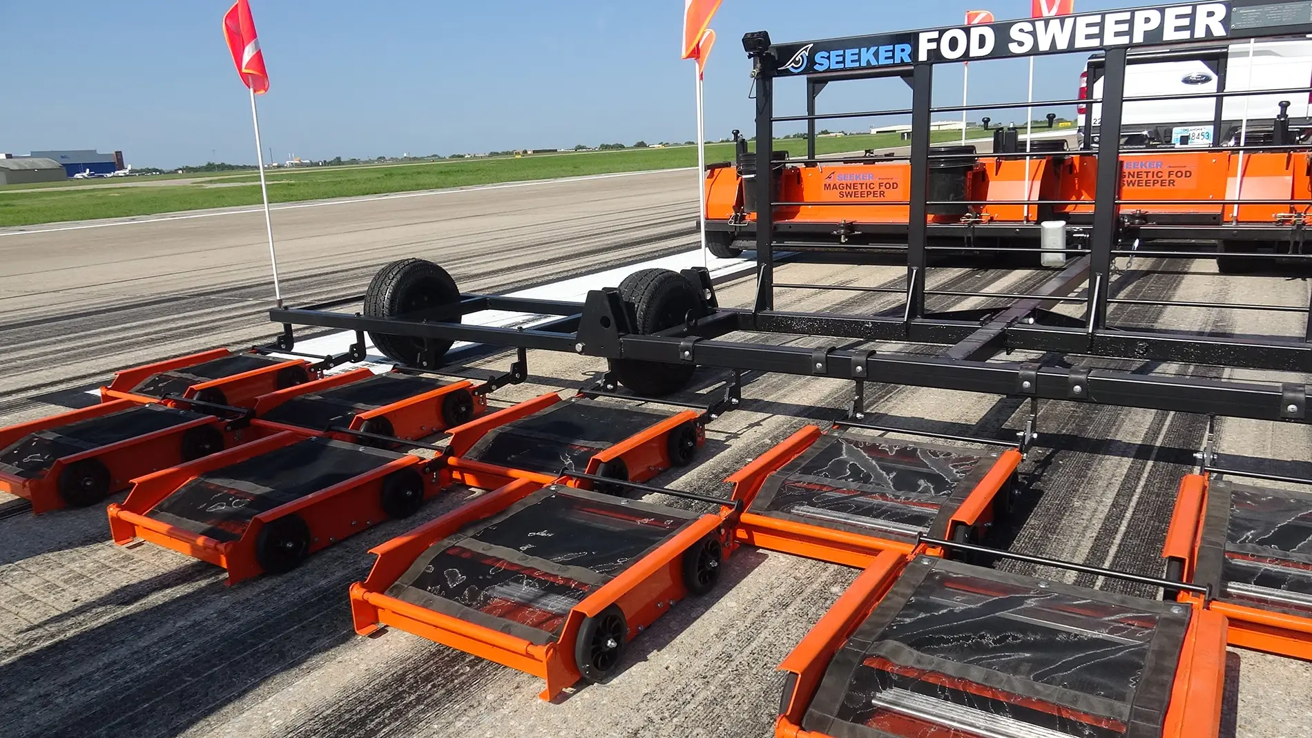 Seeker Airdrag FOD Sweeper on Runway