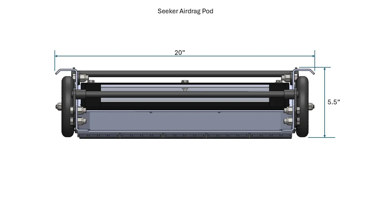 Seeker Airdrag Pod Dimensions Back View