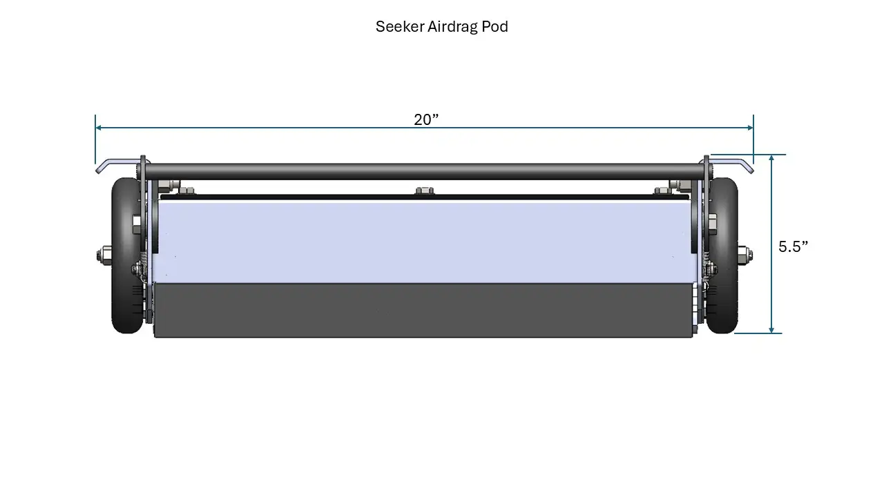 Seeker Airdrag Pod Dimensions Front View