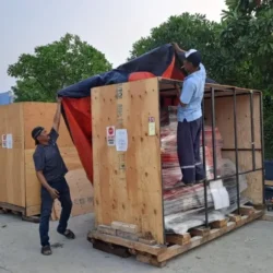 Unpacking Mammoth Magnetic Sweeper for Mining Cleanup